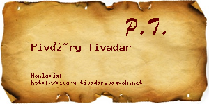 Piváry Tivadar névjegykártya